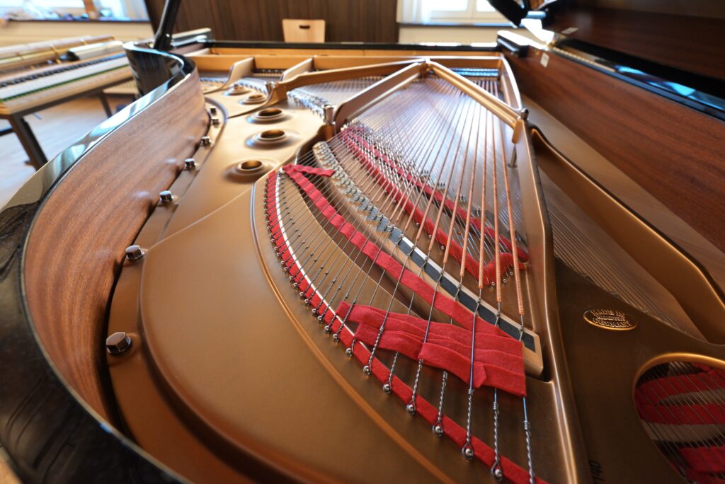 Flügel Gussplatte Basssteg grand piano iron plate bass bridge
